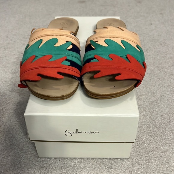 Flat multi color suede upper slides - Picture 2 of 6